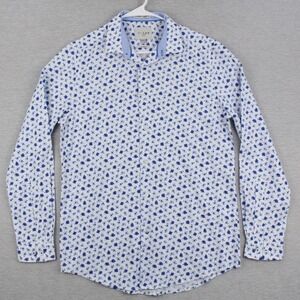 C-Lab 4 Way Stretch Shirt Mens Size M 15.5 33-34 Slim Fit Long Sleeve Button Up